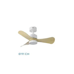 Ventilador de Techo DC ZEPELIN 18W 1900LM Blanco/Haya Solo Hoy