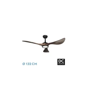 Ventilador de Techo DC VIANA 18W Negro/Roble 3 Aspas132D Más Vendido