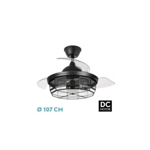 Ventilador de Techo DC TORNADO Negro 5XE27 107D 3 Aspas Súper Precio