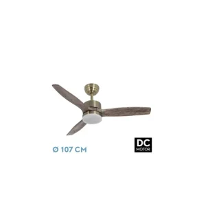 Ventilador de Techo DC TORINO 24W Cuero 3 Aspas Roble 6 Velocidades Comprar En Línea
