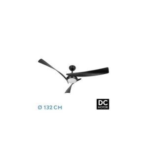 Ventilador de Techo DC TARENTO 24W Negro 3 Aspas 6 Velocidades 132D Promoción