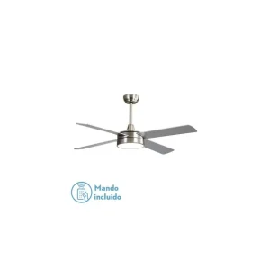 Ventilador de Techo DC NEVERY 26W NIQUEL 4 Aspas Haya/Plata A Buen Precio