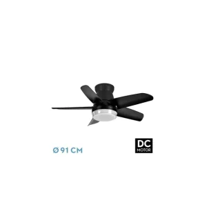 Ventilador de Techo DC NEUTRON 24W 2400LM Negro 5 Aspas Venta Final