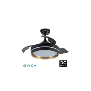 Ventilador de Techo DC NALON 48W Negro/Oro 3 Aspas 91D Oferta De Temporada