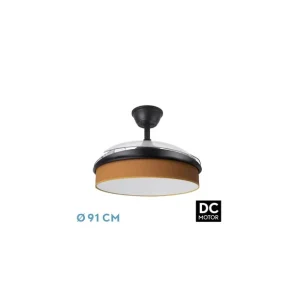 Ventilador de Techo DC MODA 72W Negro/NARANJA 91D 3 Aspas Gran Oferta