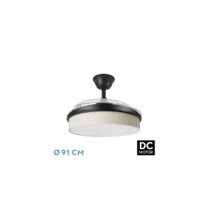 Ventilador de Techo DC MODA 72W Negro/Cañizo Blanco 91D Venta Final