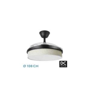 Ventilador de Techo DC MODA 72W Negro/Cañizo Blanco 108D Certificado