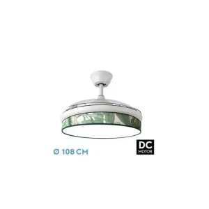 Ventilador de Techo DC MODA 72W Blanco/Hoja VERDE 108D Stock Limitado