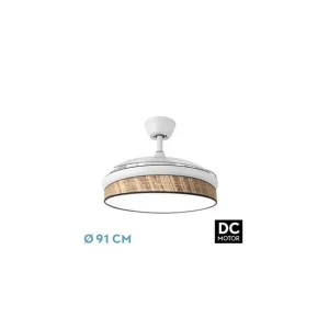 Ventilador de Techo DC MODA 72W Blanco/Cañizo OSCURO 91D Devolución Gratuita