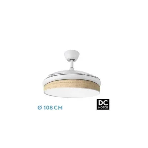Ventilador de Techo DC MODA 72W Blanco/Cañizo CLARO 108D Barato
