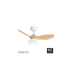 A Buen Precio Ventilador de Techo DC CUBICO 36W 2680LM BLAN/Haya 3ASP