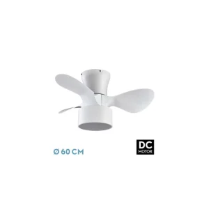Certificado Ventilador de Techo DC 24W KOS Blanco 3 Aspas 60D 6 VEL.