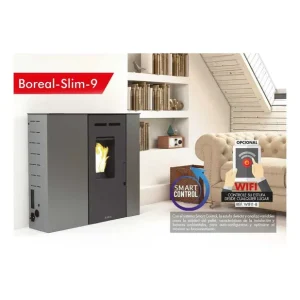 ESTUFA PELLET EXTRAPLANA 9kW MARFIL BOREAL A Buen Precio