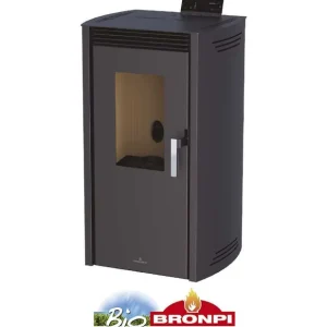 Últimas Unidades Estufa de Pellet BRONPI Noa 12 Kw Negra
