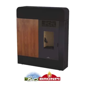 Barato Estufa de Pellet BRONPI Dora 11Kw Extraplana Negro/Madera