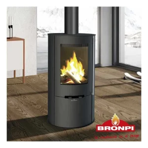Envío Exprés Estufa de leña BRONPI dover redonda color negro