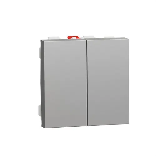 Precio De Oferta CONMUTADOR DOBLE 2 MÓDULOS ALUMINIO