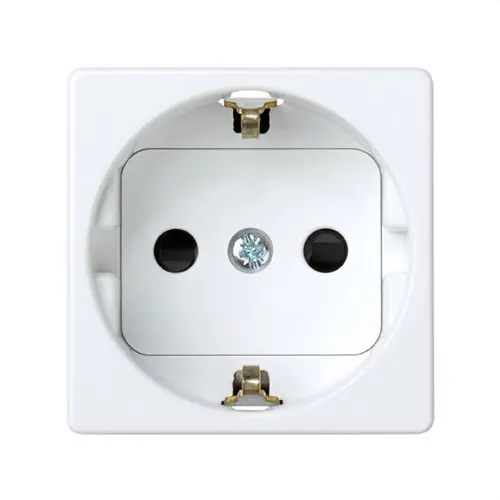 BASE SIMON 27 2P TT LATERAL SCHUKO CON OBTURADOR DE SEGURIDAD BLANCO NIEVE Garantía De Devolución De Dinero