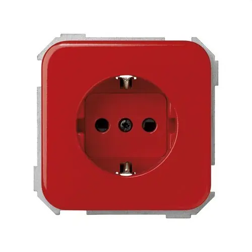 BASE ENCHUFE SIMON 31 SCHUKO CON SEGURIDAD 16A 250V ROJO Certificado