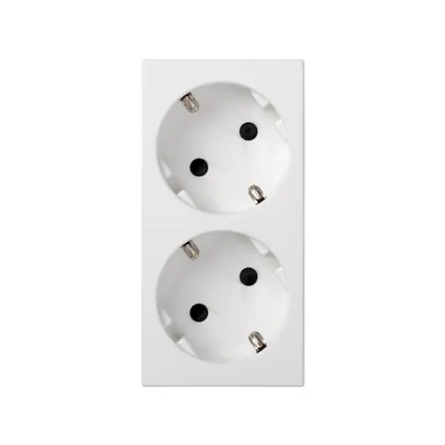 BASE ENCHUFE SIMON 500 CIMA DOBLE SCHUKO POR CORTE SIN LED BLANCO Barato