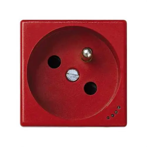 Venta Final BASE ENCHUFE SIMON K45 FRANCESA CON EMBORNAMIENTO POR TORNILLO Y PILOTO ROJO