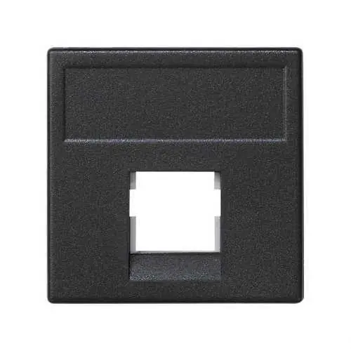Barato PLACA SIMON K45 V&D PLANA SIN GUARDAPOLVO PARA 1 CONECTOR R&M GRIS GRAFITO