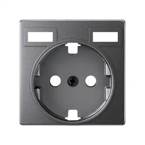 BASE DE ENCHUFE SCHUKO CON DOBLE CARGADOR USB INTEGRADO + TAPA TITANIO Entrega Rápida