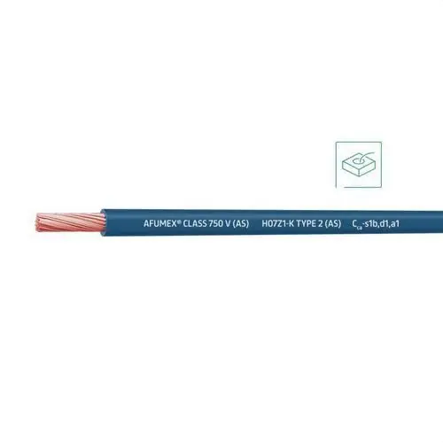 Certificado CABLE AFUMEX CLASS 750V(AS)H07Z1-K TYPE 2(AS)1x6 AZ(SE SUMINISTRA CJ.100m)