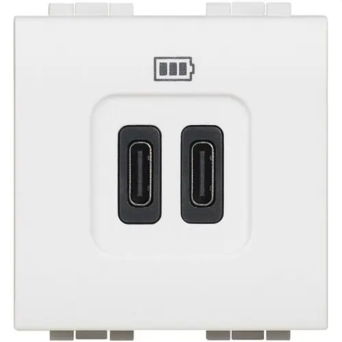 Súper Precio BASE USB C+C LIVINGLIGHT 3A/5V CON 2 MÓDULOS EN COLOR BLANCO
