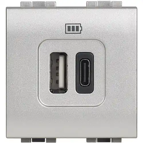 BASE USB A+C LIVINGLIGHT 3A/5V CON 2 MÓDULOS TECH Última Oportunidad