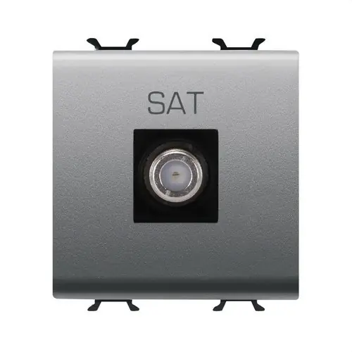 A Buen Precio BASE COAXIAL DE TV 2 MÓDULOS DIRECTA APANTALLADO CLASE A CONECTOR F-H TITANIO