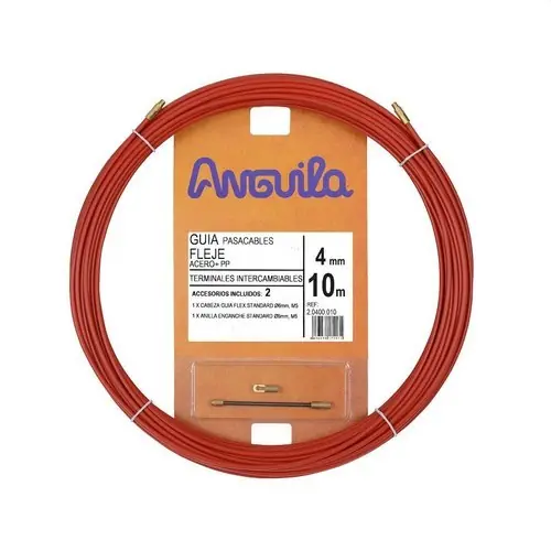 Envío Inmediato PASACABLES FLEJE DE ACERO + POLIPROPILENO 4mm 50m ROJO