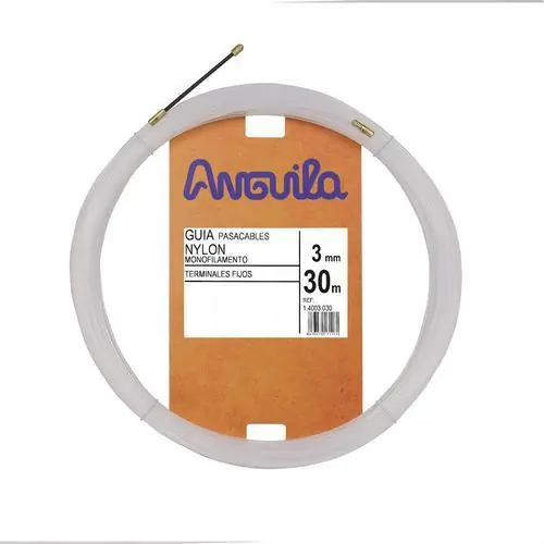 Envío Inmediato PASACABLES FIJO FLEXIBLE NYLON 3mm NATURAL 30m