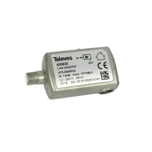 Última Versión AMPLIFICADOR LÍNEA 1E/1S UHF G13dB ENCHUFABLE