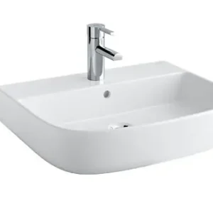 Precio Económico LAVABO MID 55x45cm CON REBOSADERO + JUEGO FIJACIÓN BLANCO