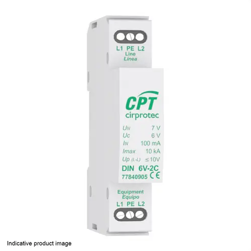 Solo Hoy PROTECTOR 2 HILOS CARRIL DIN 10kA 24V
