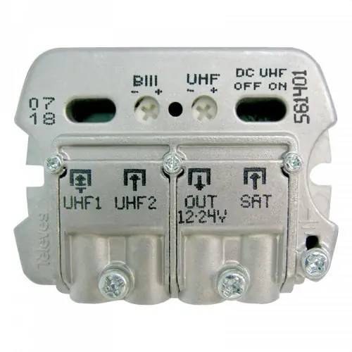 AMPLIFICADOR DE MÁSTIL 12..24V 3E/1S 2,5dB UHF-UHF-FIMIX Ocasión Especial