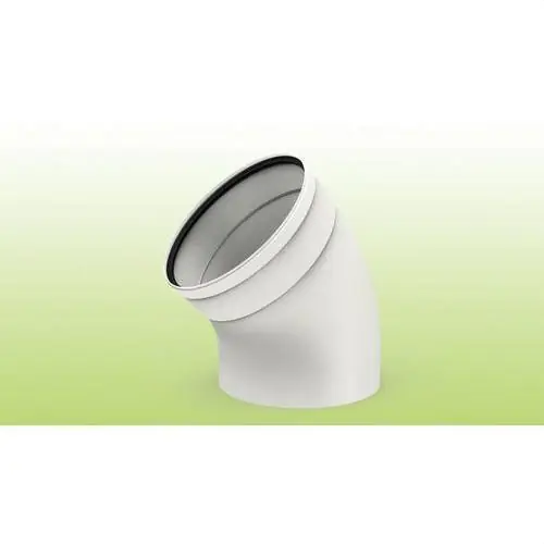 CODO CHIMENEA 45º M-H DIÁMETRO 250mm POLIPROPILENO BLANCO Oferta Especial