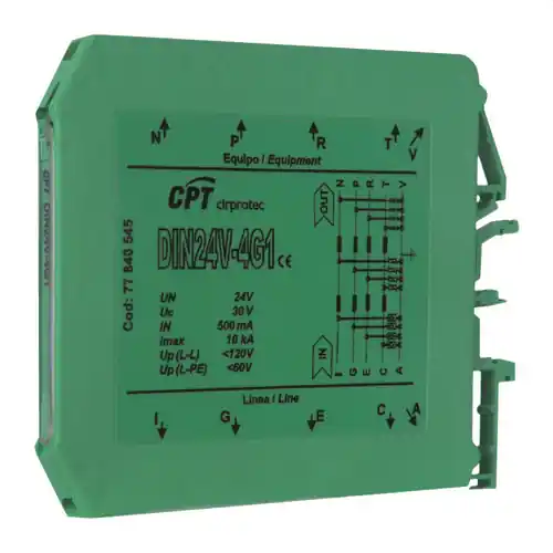 PROTECTOR 4 HILOS PARA CARRIL DIN 10kA 24V Ordenar Ahora Mismo