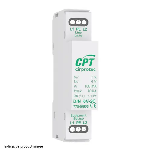 Súper Precio PROTECTOR 2 HILOS CARRIL DIN/IMAX 10kA/24V